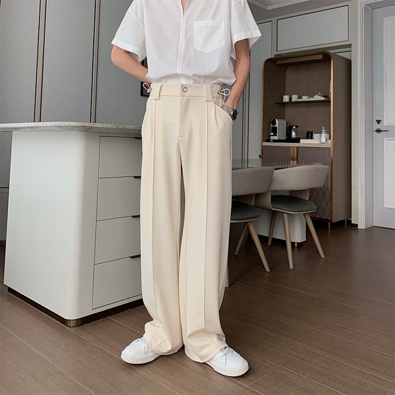 Men's Clothing 2025 New Spring And Autumn Mopping Pants Simple Casual Trousers Men 2023 New Loose Straight Trousers Black Versatile Trousers Trend
