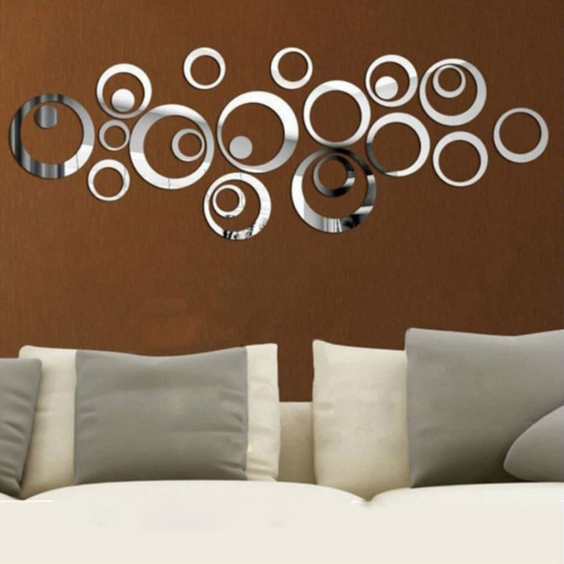 3D Acrylic Three-Dimensional Mirror Sticker For Living Room Bedroom TV Background Wall Circle Home Decoration