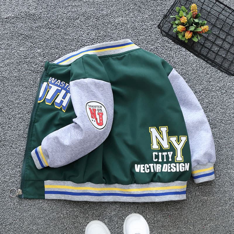Mother&Kids Boys' Coat Kids' Cartoon jacket Top Big Kids' stylish baseball uniform