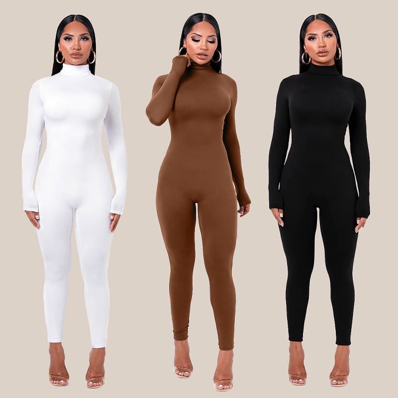 Women's Clothing new solid color tight sports fitness jumpsuit pants