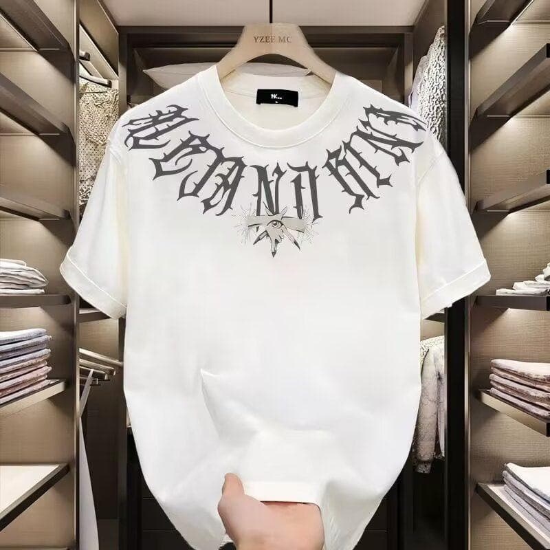 Men's Clothing Pure Cotton Summer Loose Round Neck Versatile Short Sleeved T Shirt Tops