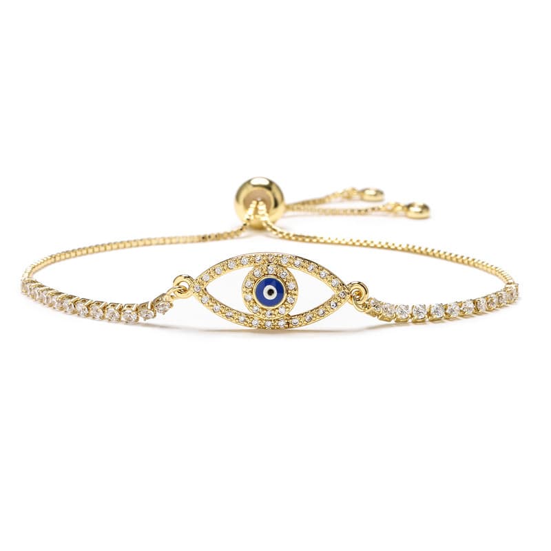 Women's Jewelry Fashion Copper Zircon Geometric Eye Bracelet Copper Micro Inlaid Palm Ornaments Jewelry Bracelet