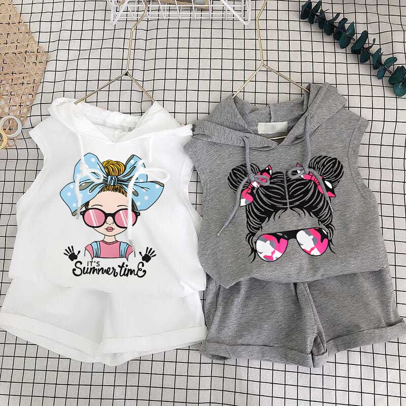 Baby Clothing Children's children's vest set cartoon printed boys and girls vest shorts two-piece baby summer clothes