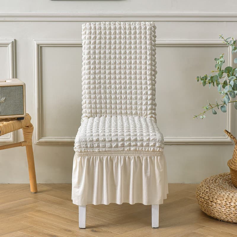 Thickened three-dimensional seersucker chair cover lace skirt household universal all-inclusive elastic one-piece dining chair cover wholesale