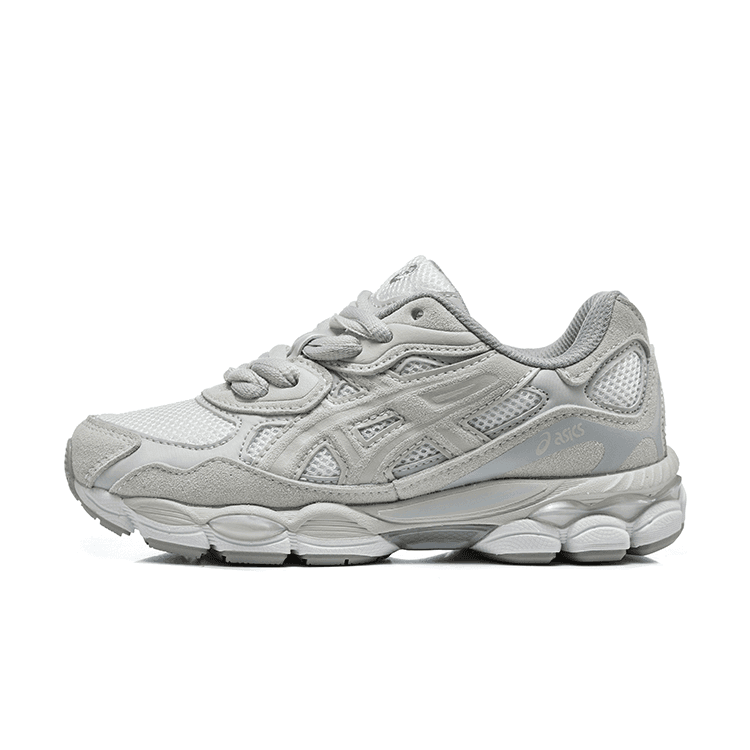 Chaussures de running rétro Asic NYC Series pour enfants, tige en daim et mesh, chaussures de sport respirantes et amortissantes pour enfants