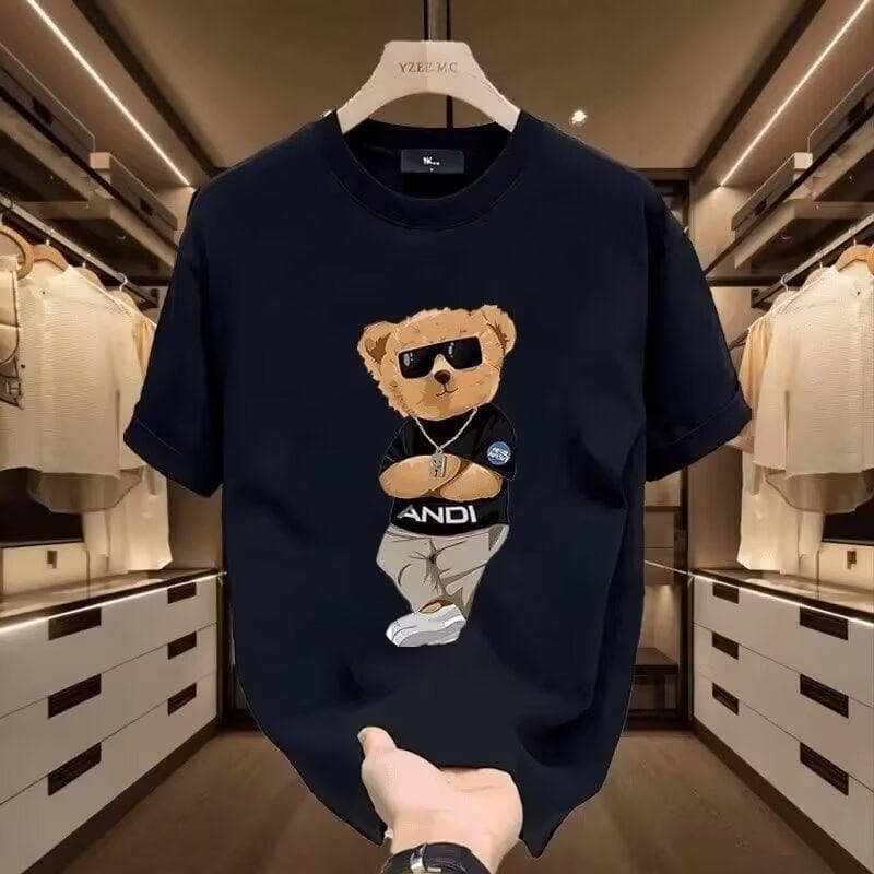 Men's Clothing Printing Loose Casual Heavy Cotton Short Sleeved T Shirt Young Men And Women All Match Tops