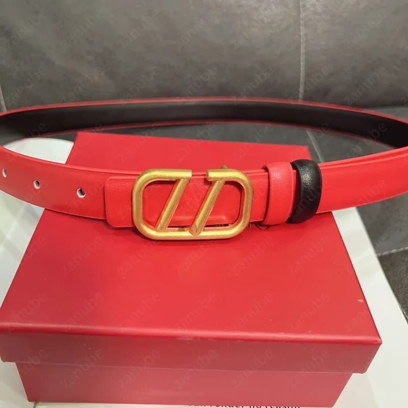 Women's Designer Belts for Women Fashion Red Leather Waistbands Gold Letters Buckle Belt Waistband Girdle Ladies Cintura