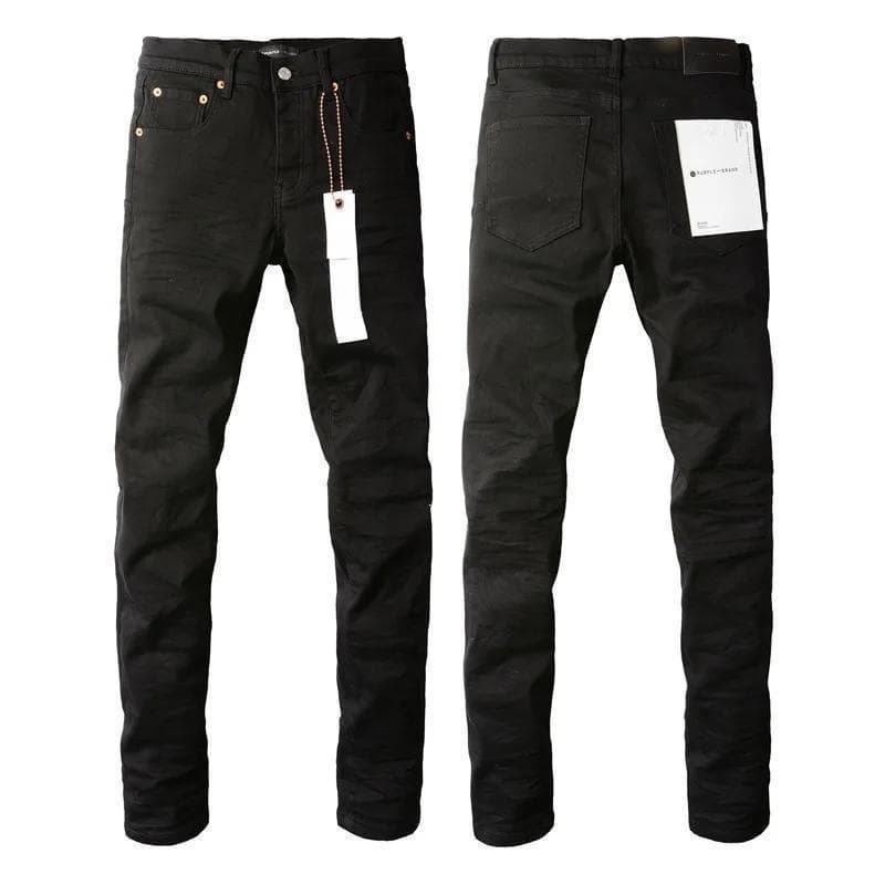 Jeans droits brodés et écussons pour hommes - Denim