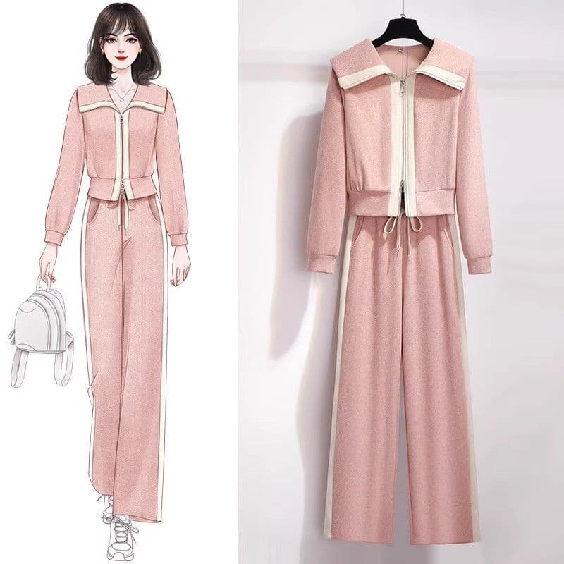 Women's Clothing Sports Casual Suits For Women Spring And Autumn New Spring Jackets Wide Leg Pants Fashionable And Stylish Two Piece Suits