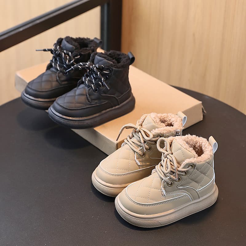 Winter new children's snow boots plus velvet warm cotton shoes short boots boys baby shoes girls bread shoes wholesale