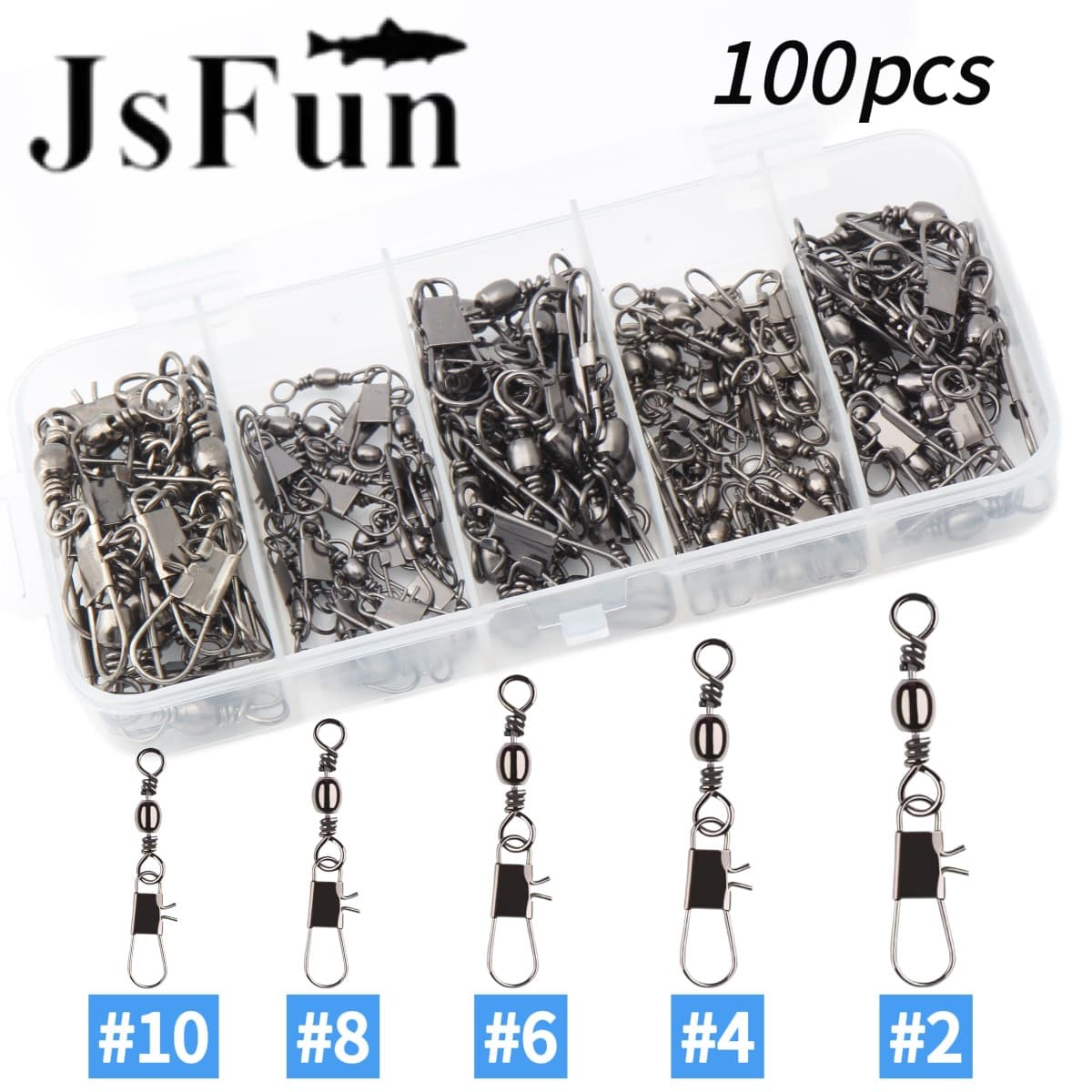 Fishing Tools 100pcs/box Figure Eight Ring Fishing Connector Swivels Interlocking Pin Bearing Rolling Rotating Buckle Rotating Eight