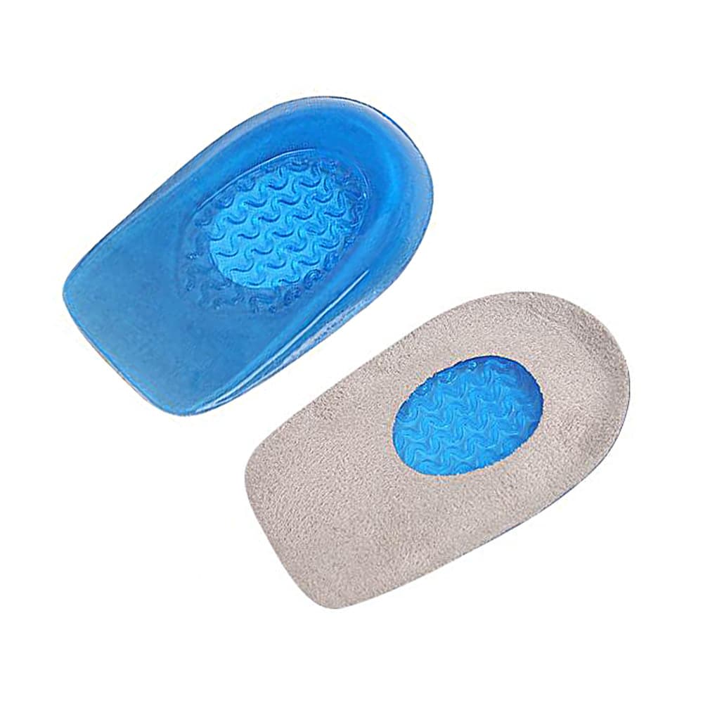 Elastic blue GEL heel pad shock absorption relieve heel pain new insole half size pad men's and women's size