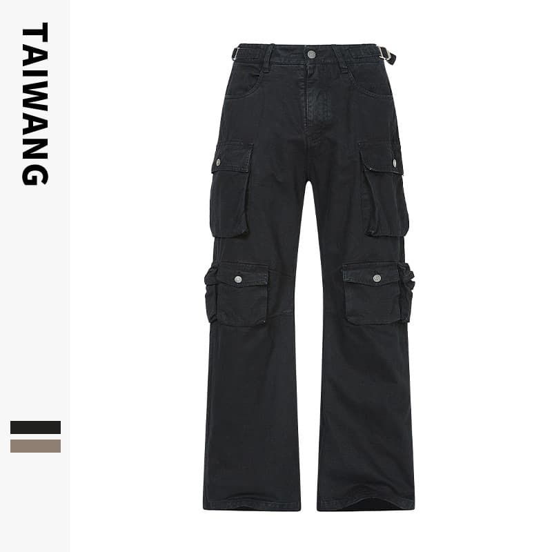 Men's Clothing Men's Wear trendy casual pants men's autumn and winter ready to wear loose multi pocket trousers mopping pants men