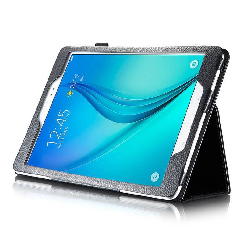 For Samsung Tab A 9.7 Flat Protective Cover T550/T555C Leather Cover Litchi Pattern Two-fold Bracket P550