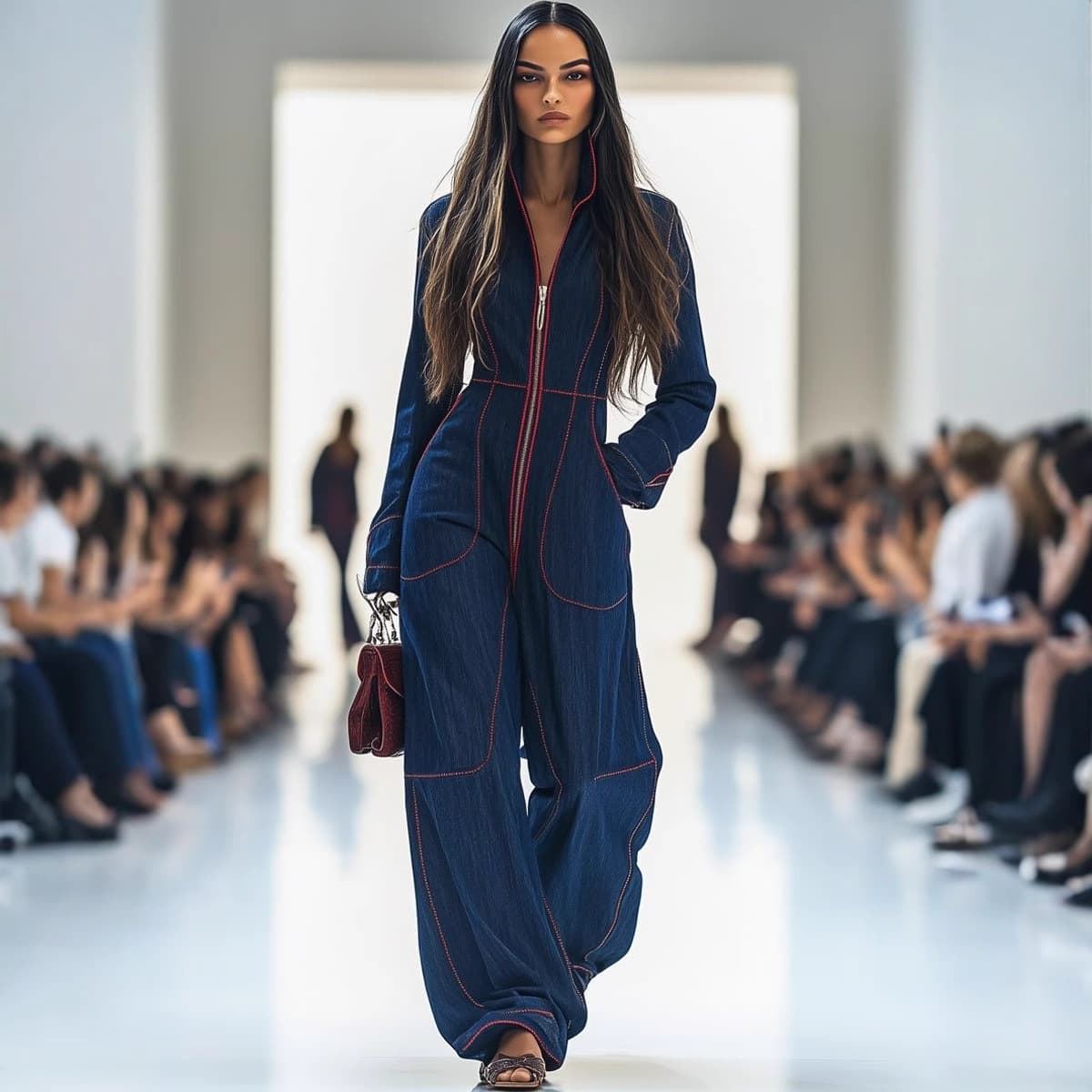 ​​Plus Size Women's Jumpsuit – Slim Fit V-Neck With Pockets, Casual Autumn/Winter Romper (S-3XL, Blue)​​
