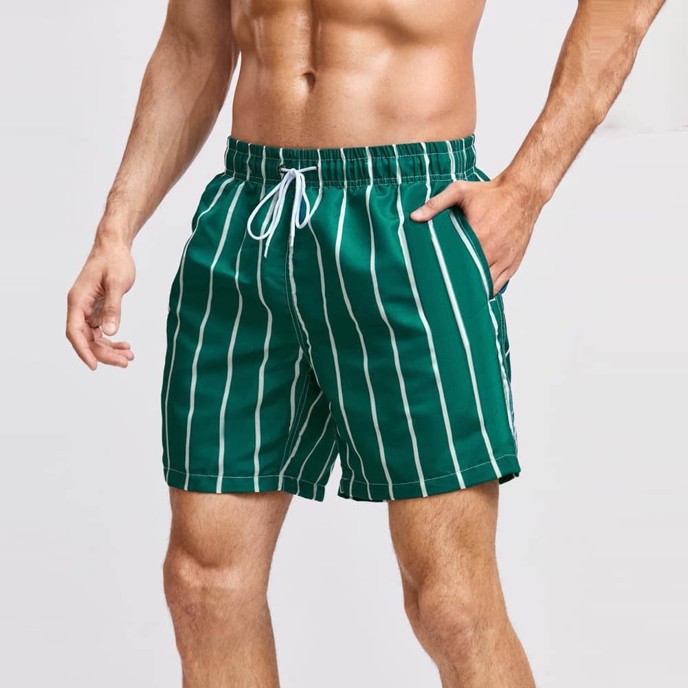 Man's clothing Swim shorts Men's anti-embarrassment square Angle plus size quarter pants hot spring beach pants men's striped shorts