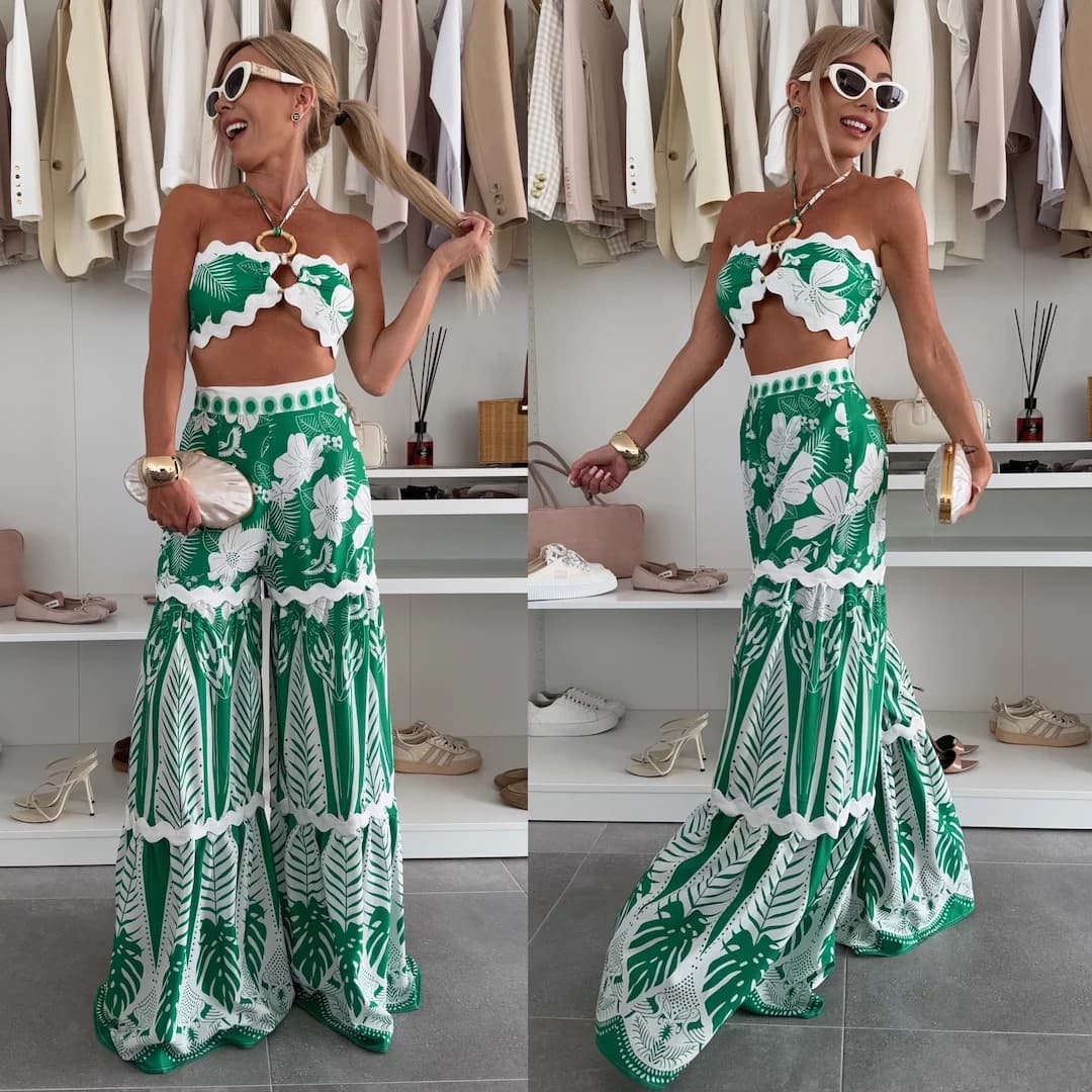 Women's Clothing Casual Fashion Linen Sexy Lace Beach Pants Suit
