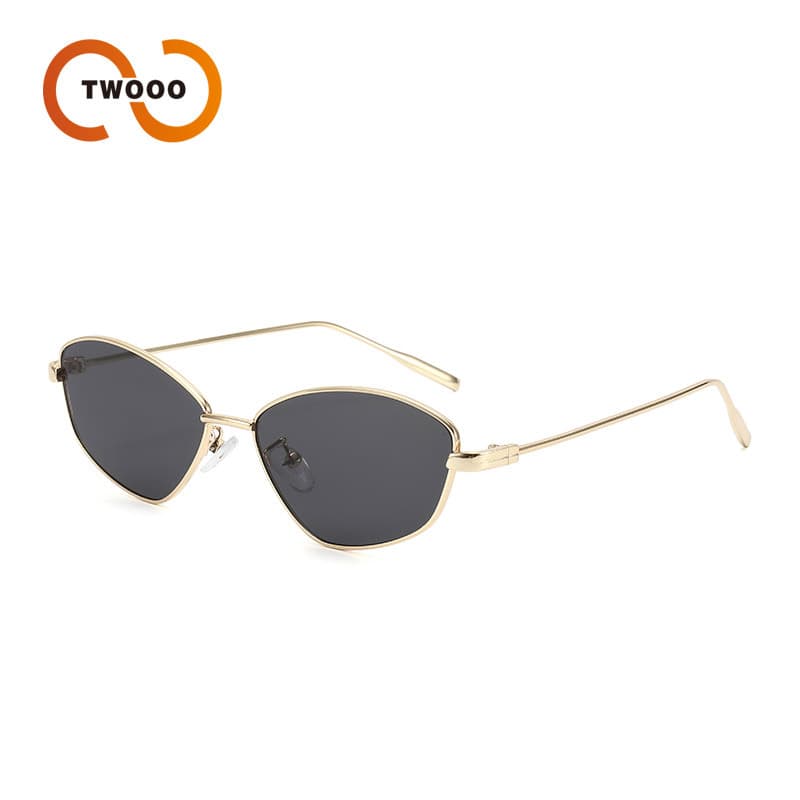 Two Circles Personalized Metal Cat Eye Frame Sunglasses Party Style Sunglasses T1278