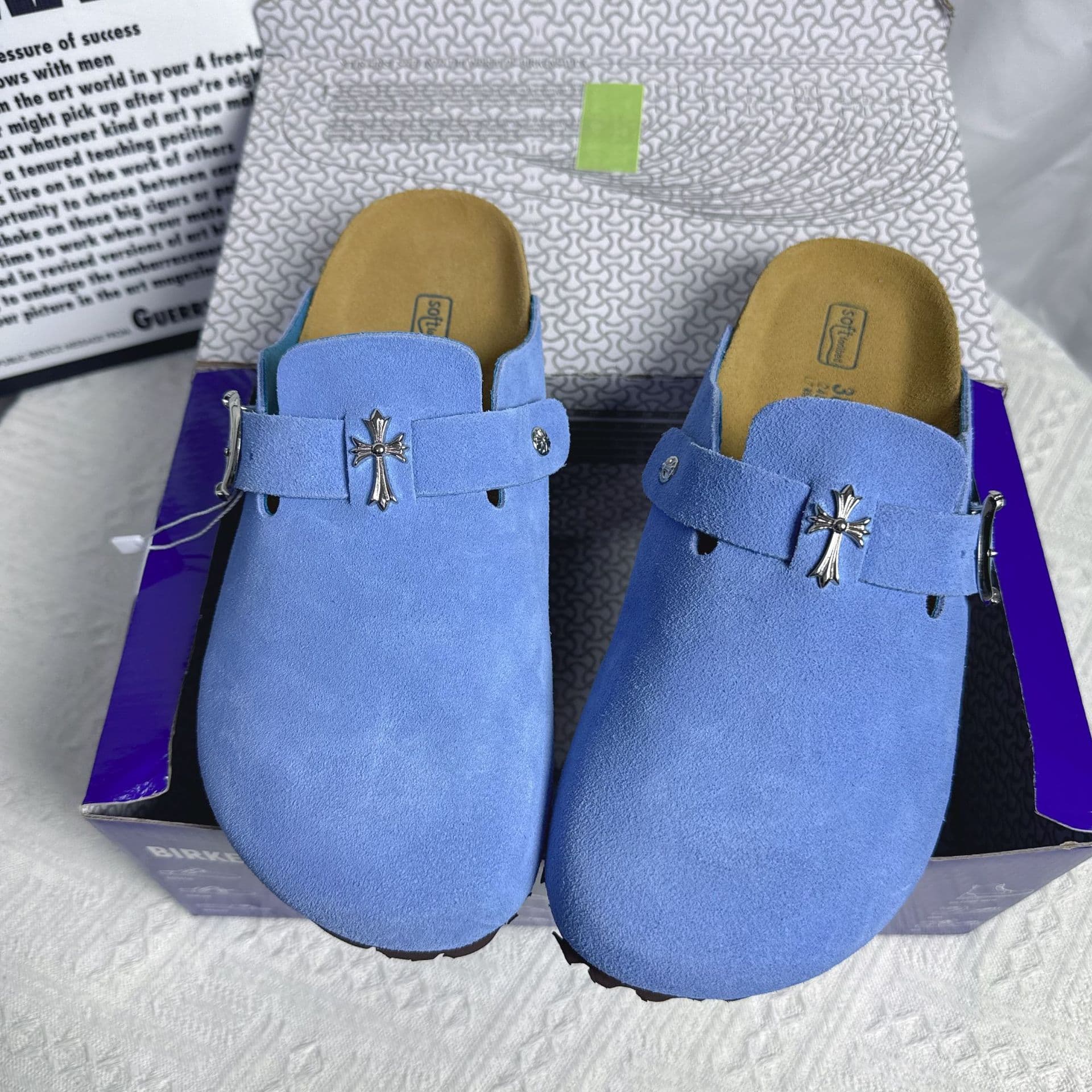 Pantoufles en cuir et liège polyvalentes Baotou Core à fond épais Original Boken Cool pour femmes Vêtements d'extérieur Lazy Half Trak