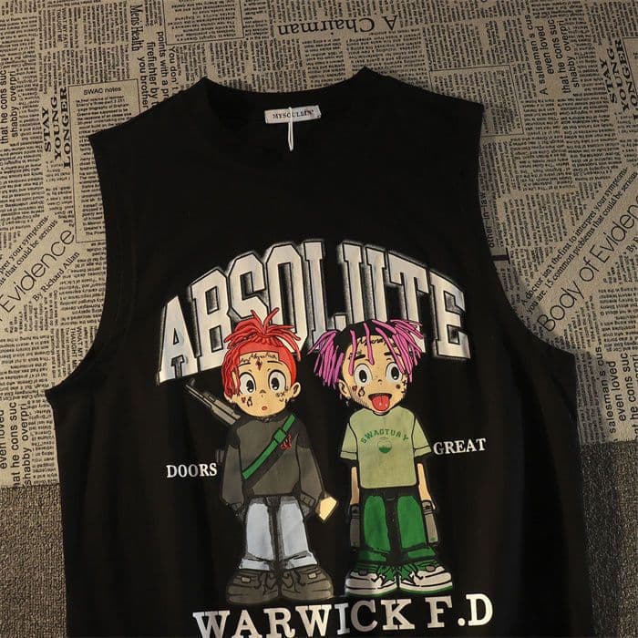 Men's Clothing Trendy Hiphop Vests For Men And Women Summer New Loose Street Sleeveless T Shirt Sports Tops 12