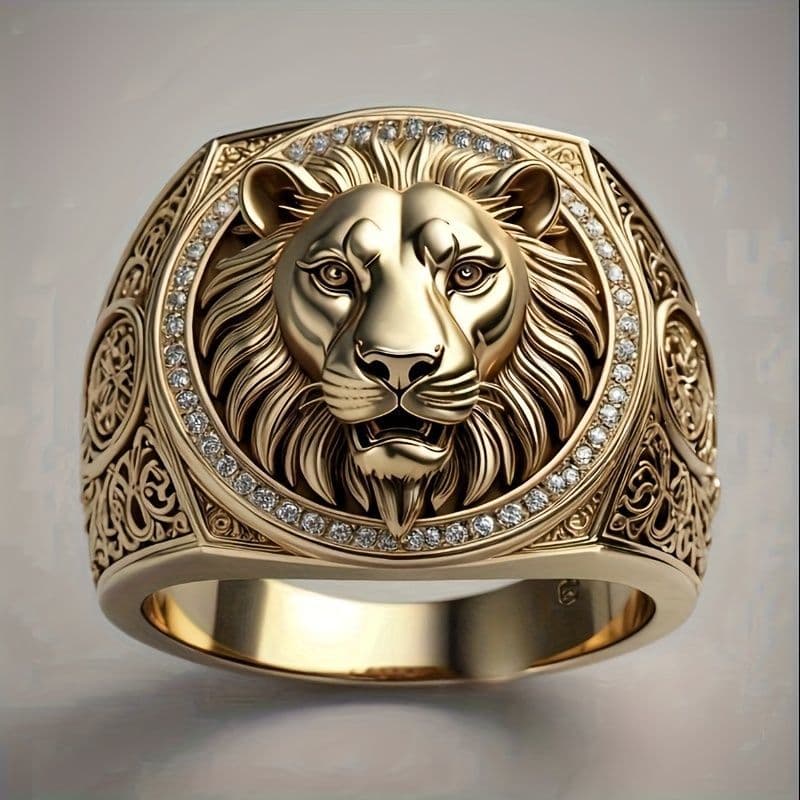 Hip Hop Punk Rock Personality Street Fashion Men's Crown Fashion Retro Ring Men's Gold Domineering Personality