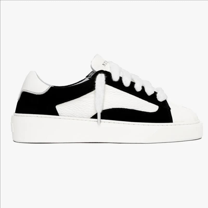 Chaussures Numeris, baskets décontractées pour hommes, plates, à bout rond, à lacets, baskets classiques et polyvalentes en cuir véritable.