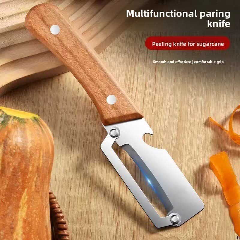 Multifunctional Wooden Handle Peeler Kitchen Use - Sharp For Peeling Cutting Fruit,