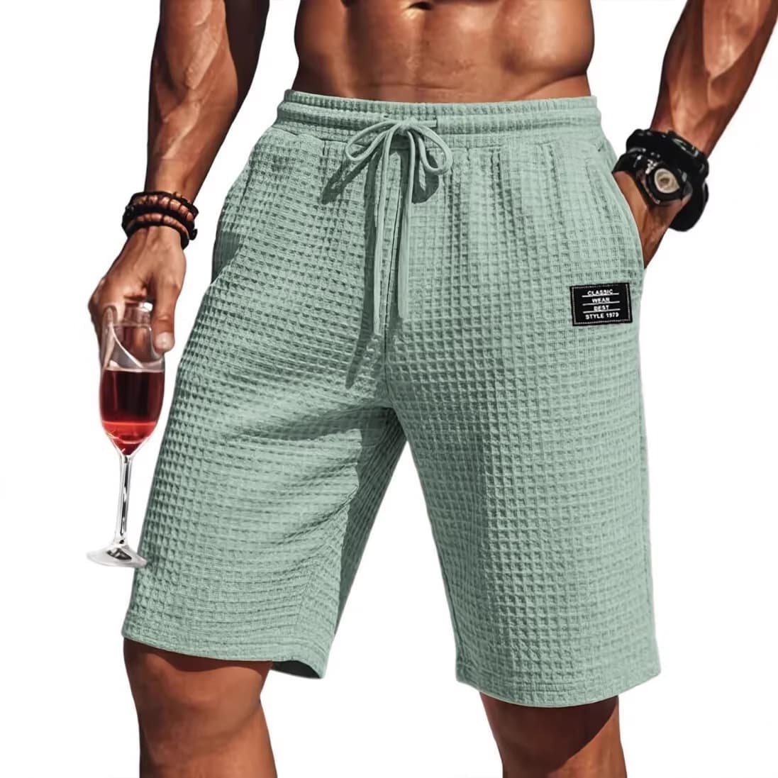 Men's Casual Sports Shorts Spring/Summer New Arrival 2026 Waffle Knit Sweatpants Independent Website Hot Selling