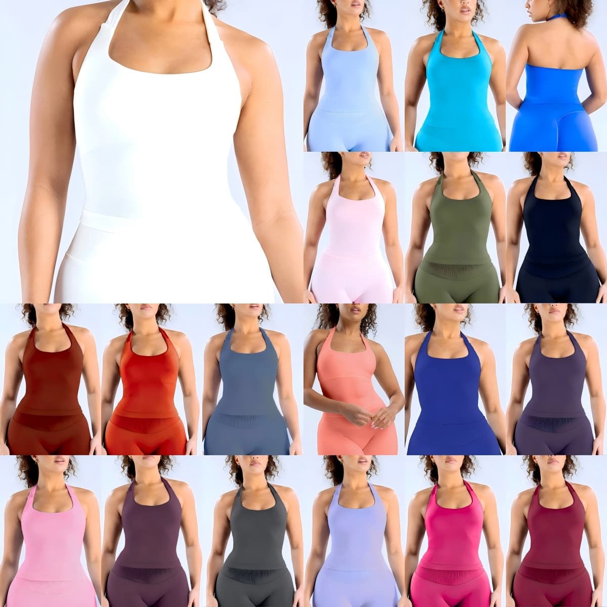 New European And American Style Women's Fashion DFYNE Alternative Halter Neck Backless High-elasticity Non-transparent