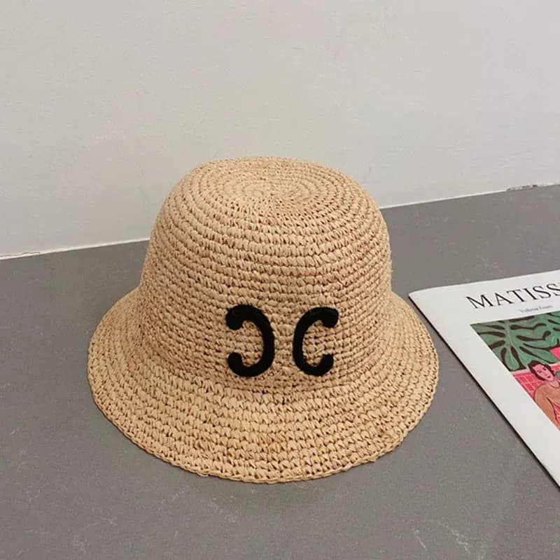 Designer Big Bucket for Fashion S Brim Summer Gorras Woven Caps Beach Straw Women Cap Mens Hand Hats Sun Buckets Hat