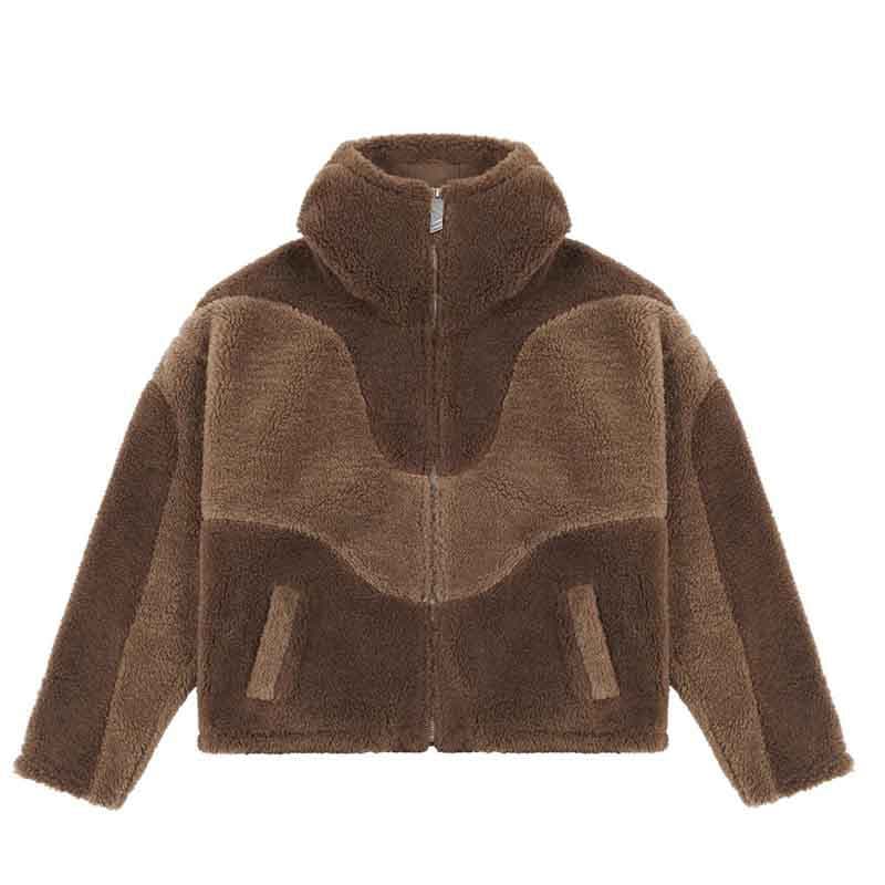 Men's Clothing men and women autumn and winter new fashion warm lambskin personality casual cardigan zipper jacket
