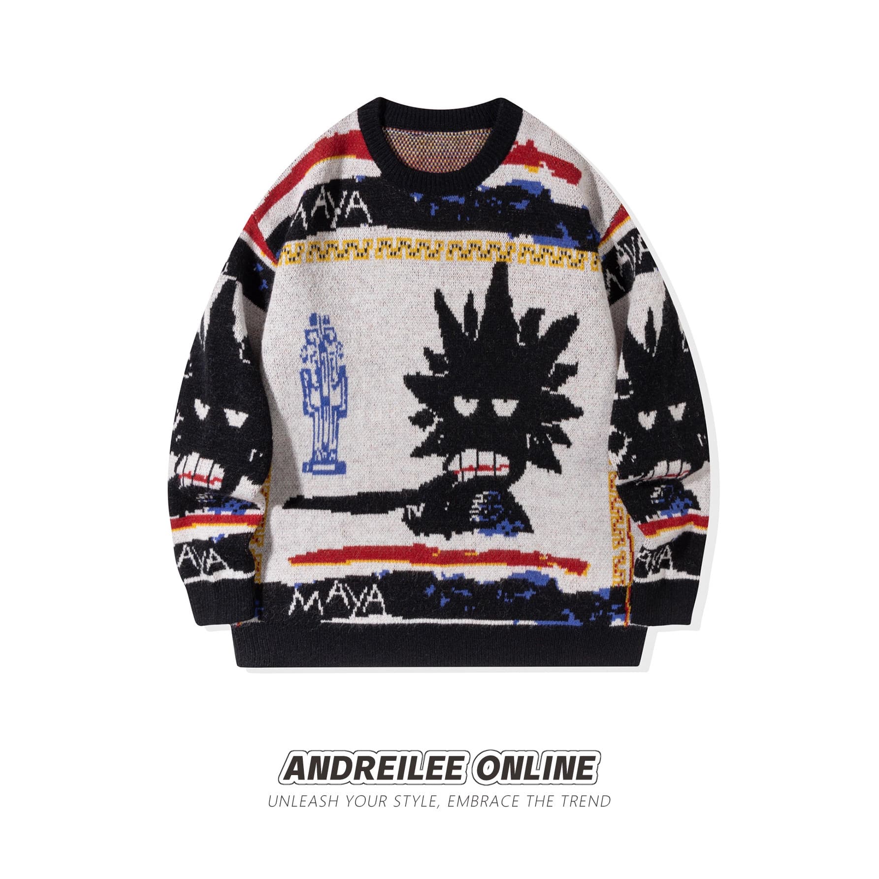 Men's Clothing Autumn New Trendy Casual Sweater For Men, Versatile And Relaxed Knitwear BASQUIAT