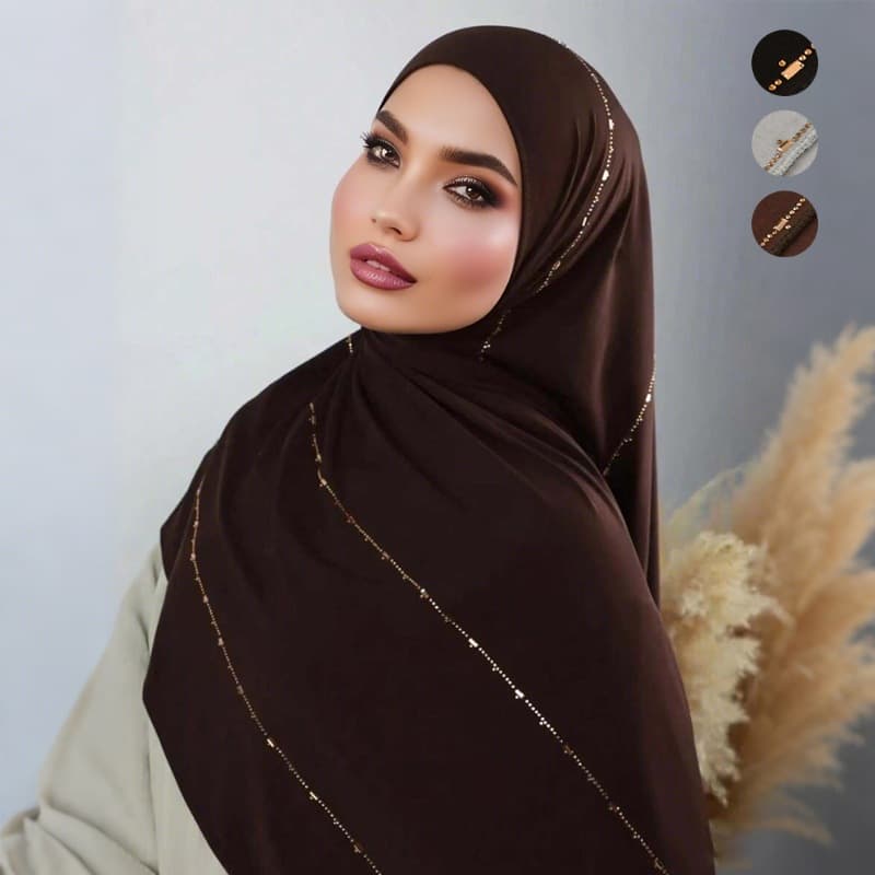 Women's Scarves New Modal Solid Color Hot Diamond Long Scarf Wholesale High Quality Breathable Soft Feel Mercerized Cotton Scarf For Women