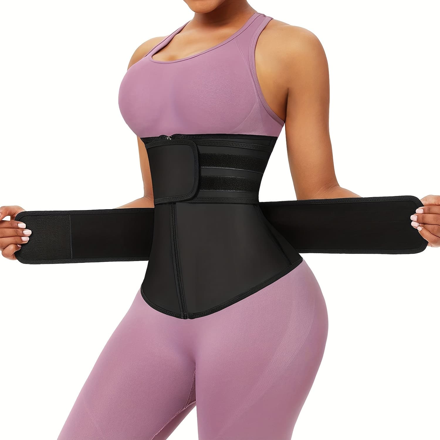 Women's Neoprene Sauna Sweat Belt With Zipper - High Compression Tummy Trimmer & Waist Trainer For Weight Loss
