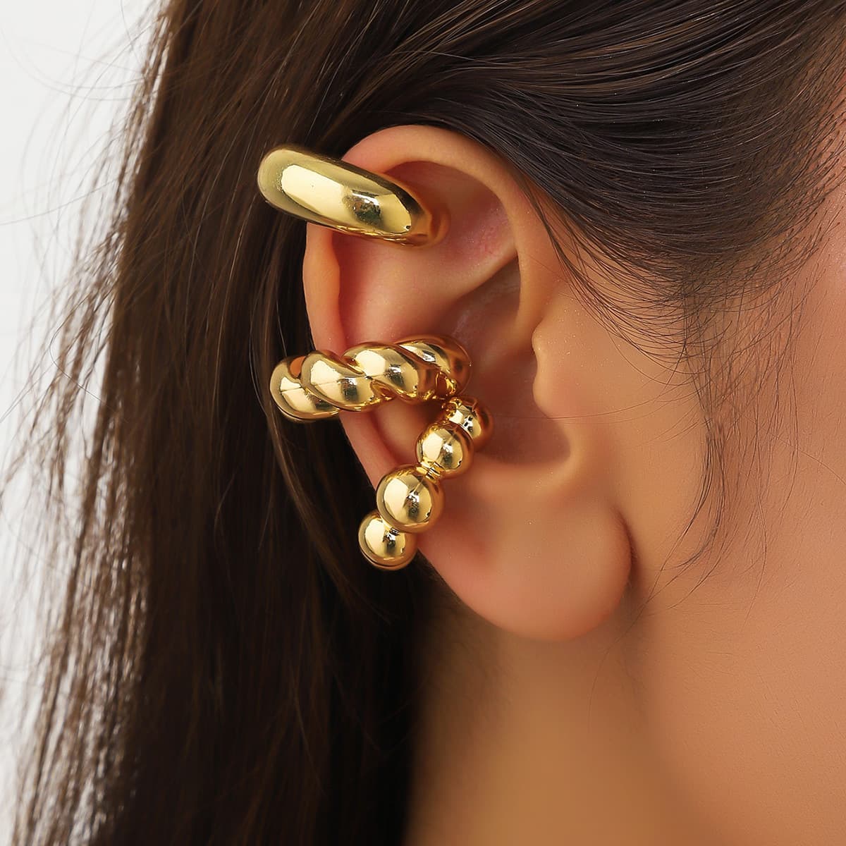 hot selling fashion exaggerated C shaped ear bone clip ins style hot selling personalized acrylic non pierced ear clip