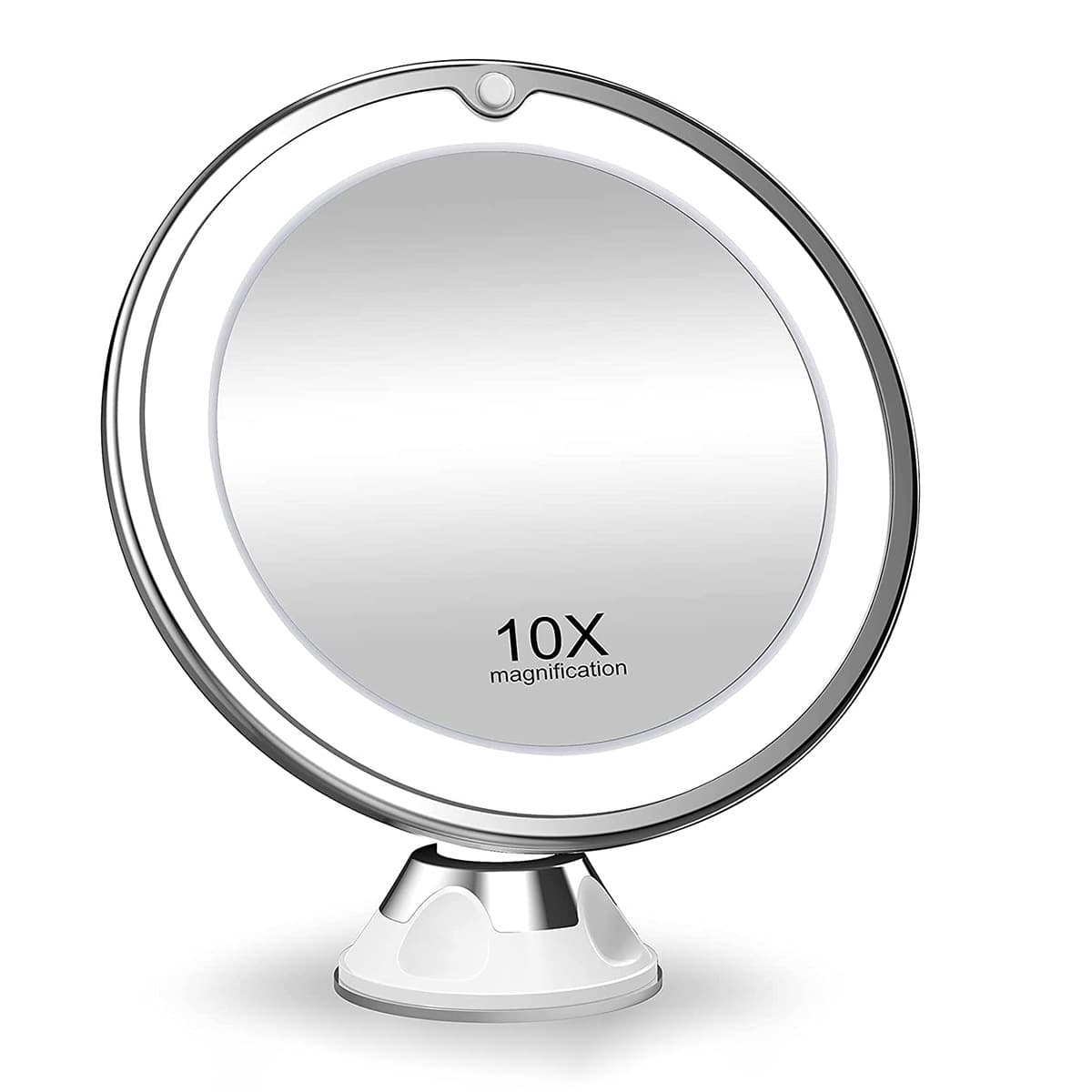Mirror With LED Fill Light, 10x Magnification, Upright, Essential For Desktop, Makeup Easier, Vanity Mirror, Round