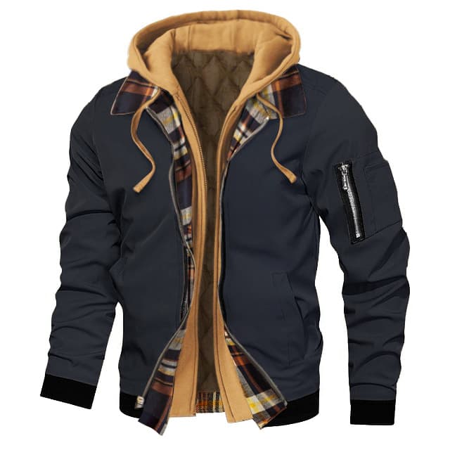 Men's Clothing Spring Autumn Winter Thick Large Size Men's Solid Color Hooded Jacket Casual Jacket Men