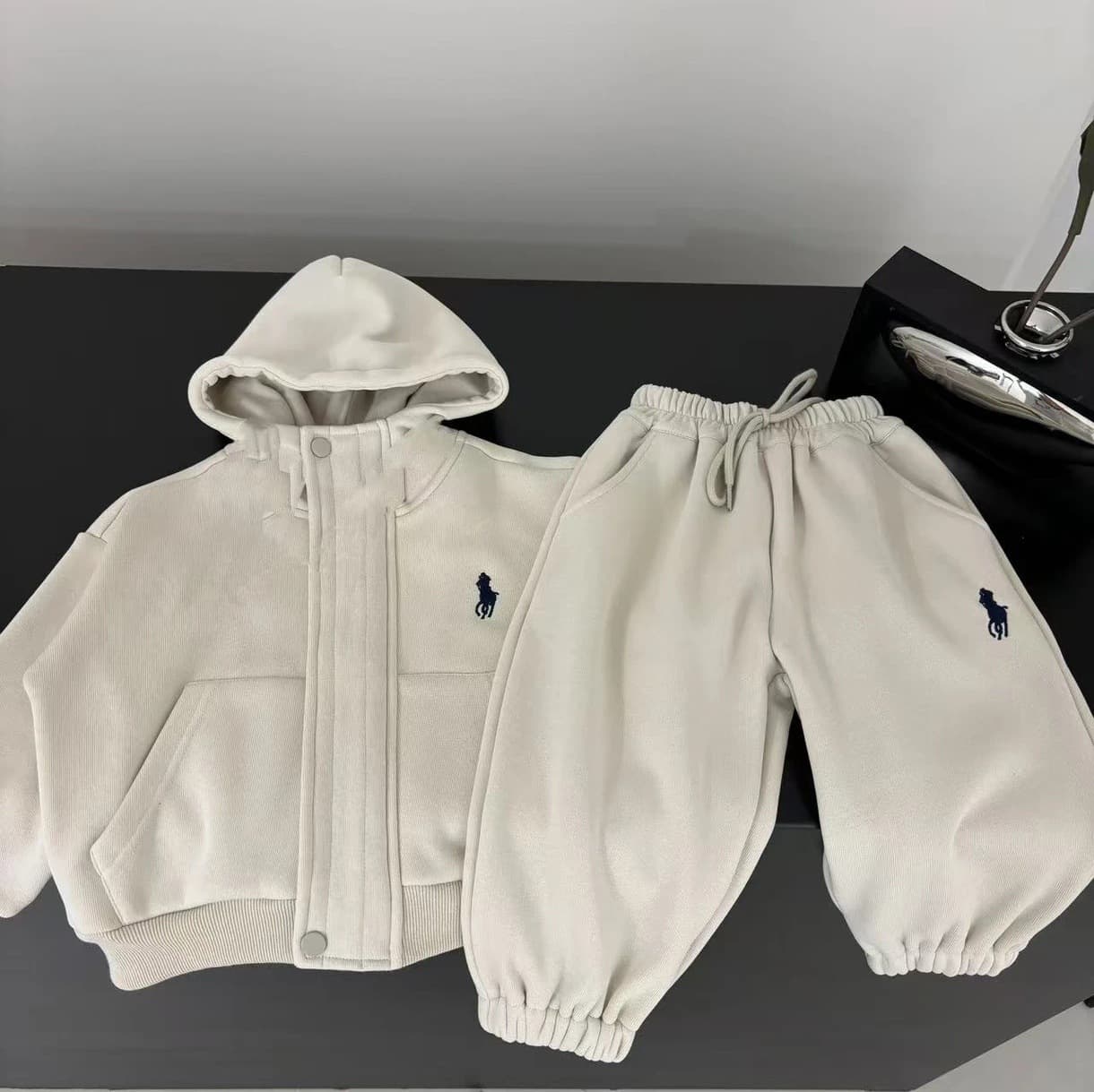 Ensemble deux pièces tendance pour bébé, sweat à capuche et pantalon en velours brodés coréens pour garçon, édition hiver