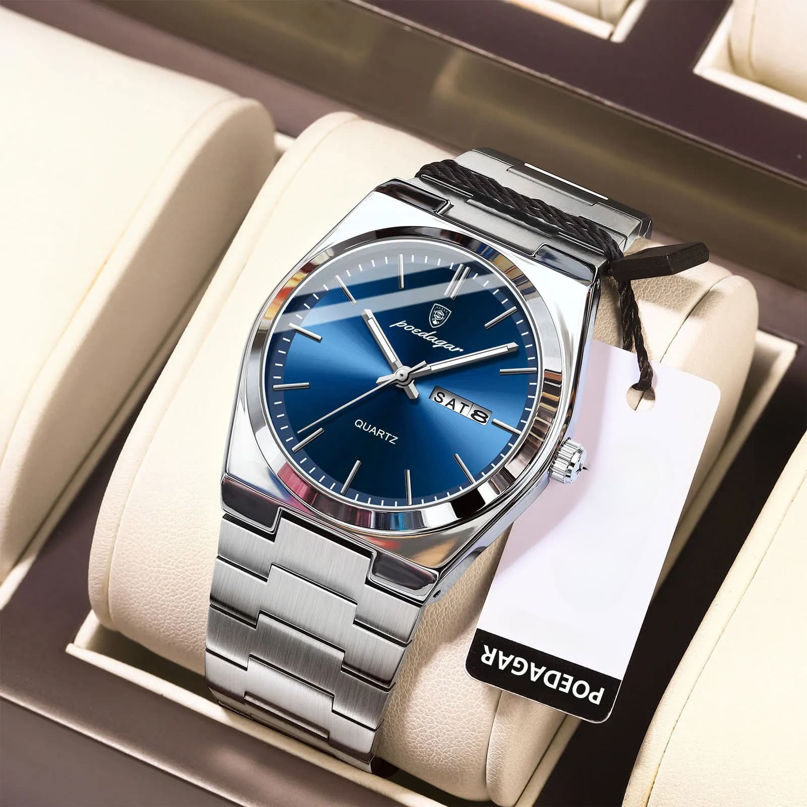 Luxury Watch For Man Waterproof Luminous Date Week Stainless Steel Men Watch Casual Quartz Men's Watches Male Clock