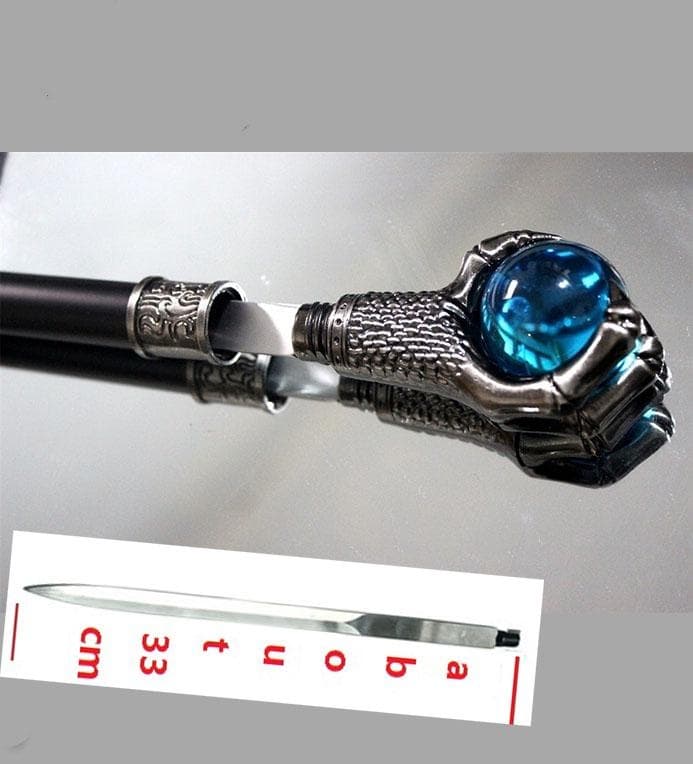 Dragon Claw With Lake Blue Ball Walking Stick Man Women Elegant Sticks Vintage Cosplay Walking Cane With 33cm Sword