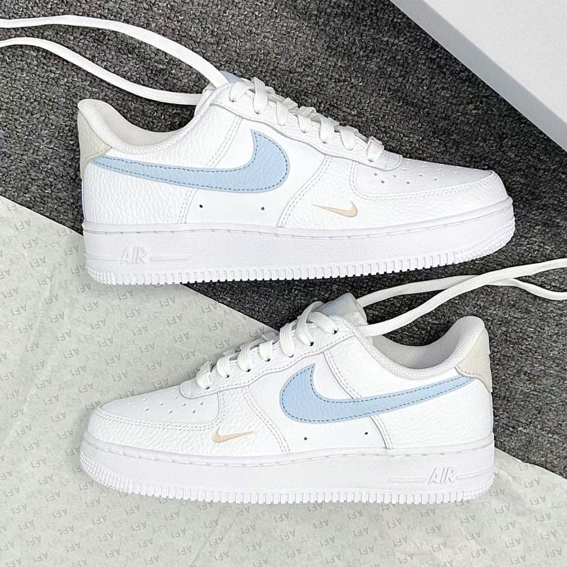 Chaussures de skate décontractées Air Force No.1 Silver Blue Ribbon Hook Campus High Beauty pour couple, style ins, début de printemps