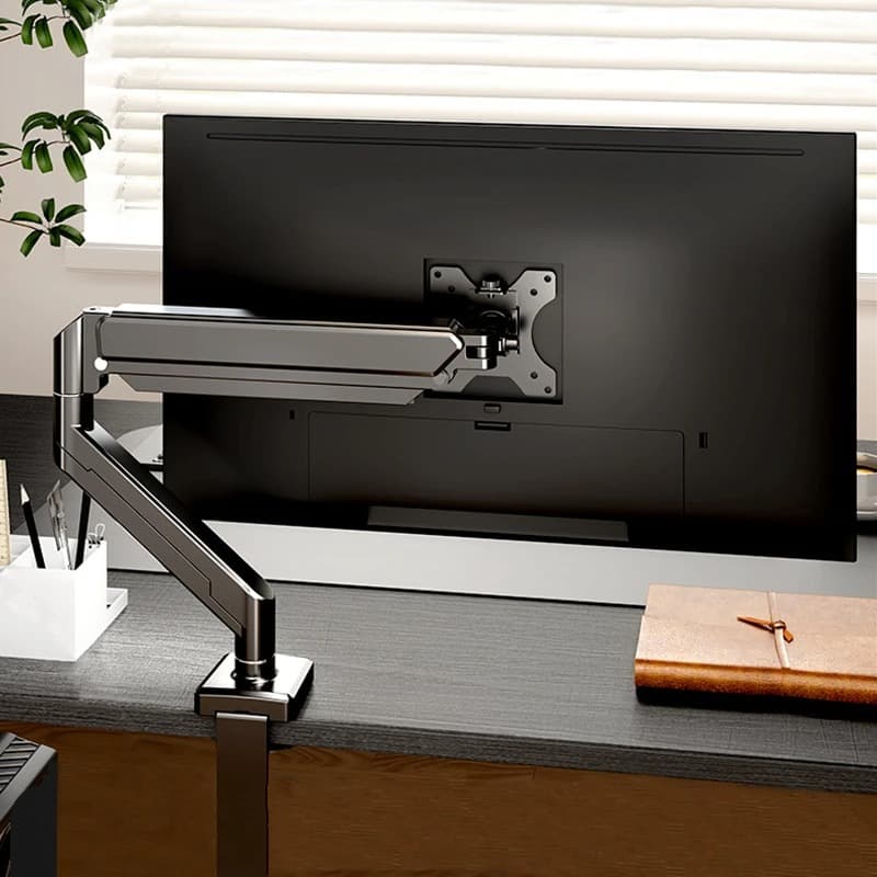 Single Mount Bracket For 14′′–32′′ Screens Height Adjustable Arm With C-Clamp Home Office Monitor Stand