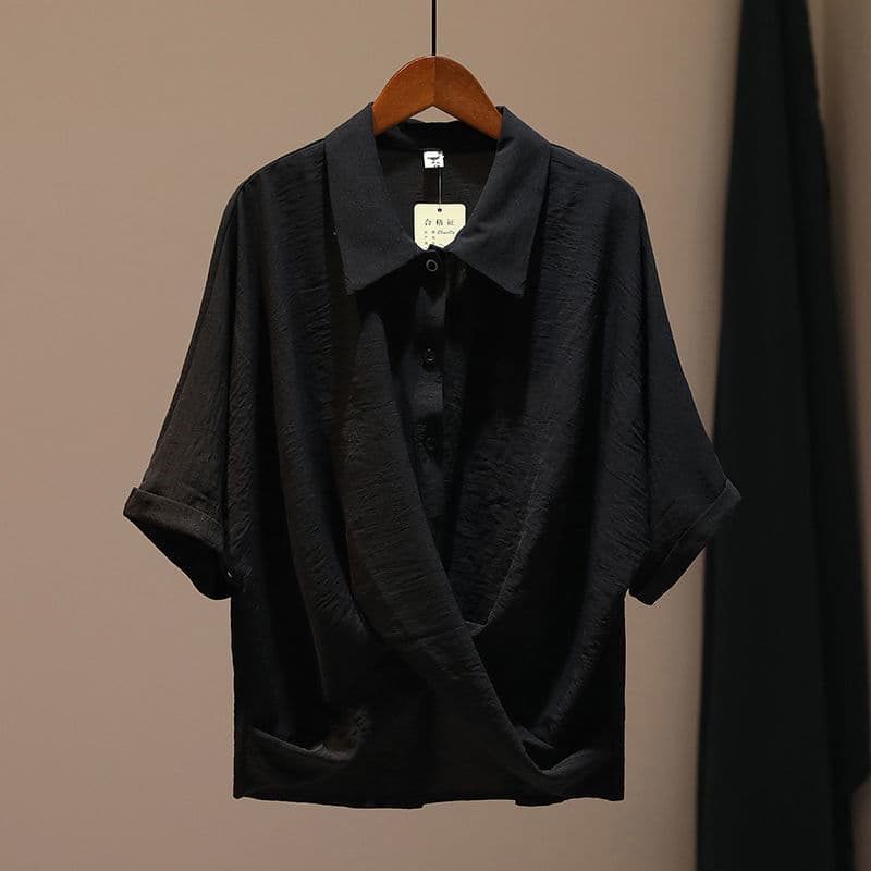 [Cotton Linen] Women’s Clothing Women's Summer New Loose Slim All Match Large Size Design Niche Tops
