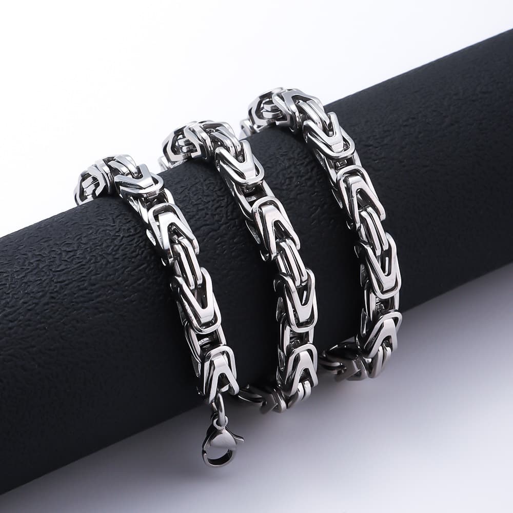 Necklaces Stainless Steel Handmade V Shaped Emperor Chain Necklaces King Chain Hip Hop Domineering Men's Titanium Steel