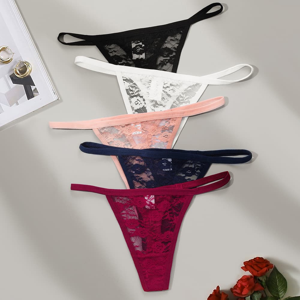 lace Sexy Low Waist European And American Thong Thong Women's One String Foreign Trade Women's Underwear Plus Size Wholesale