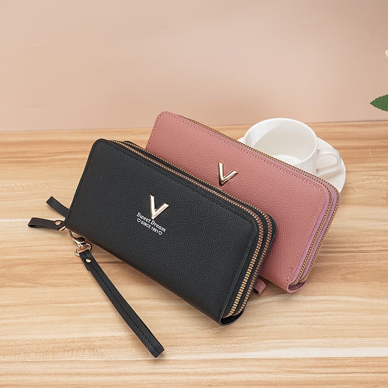 Women's Wallet, Card Holder, Large Capacity, Mobile Phone Bag, Two In One Long Wallet, Women's Leather Wallet, Lightweight.