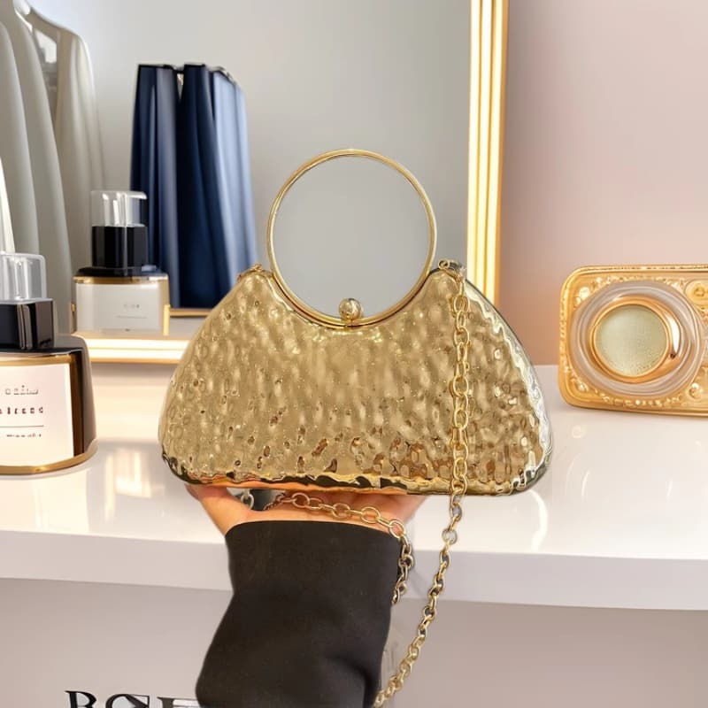 Trendy Evening 2025 Handbag Socialite Party Clutch Metal Dress Chain Bag