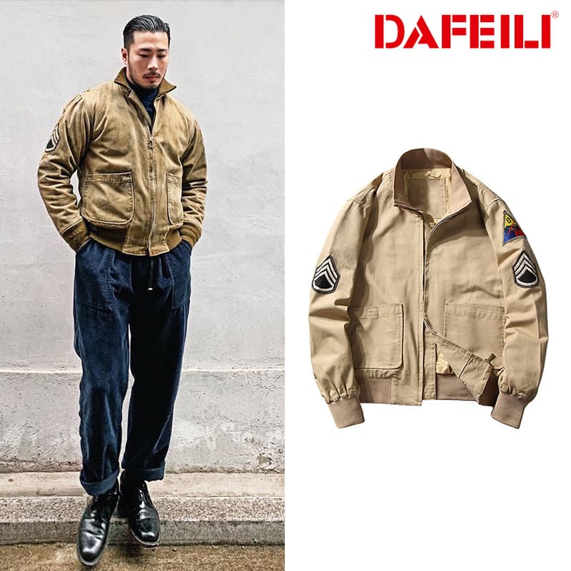 Men'S Jackets Vintage Vintage Spring And Autumn Workwear Jacket
