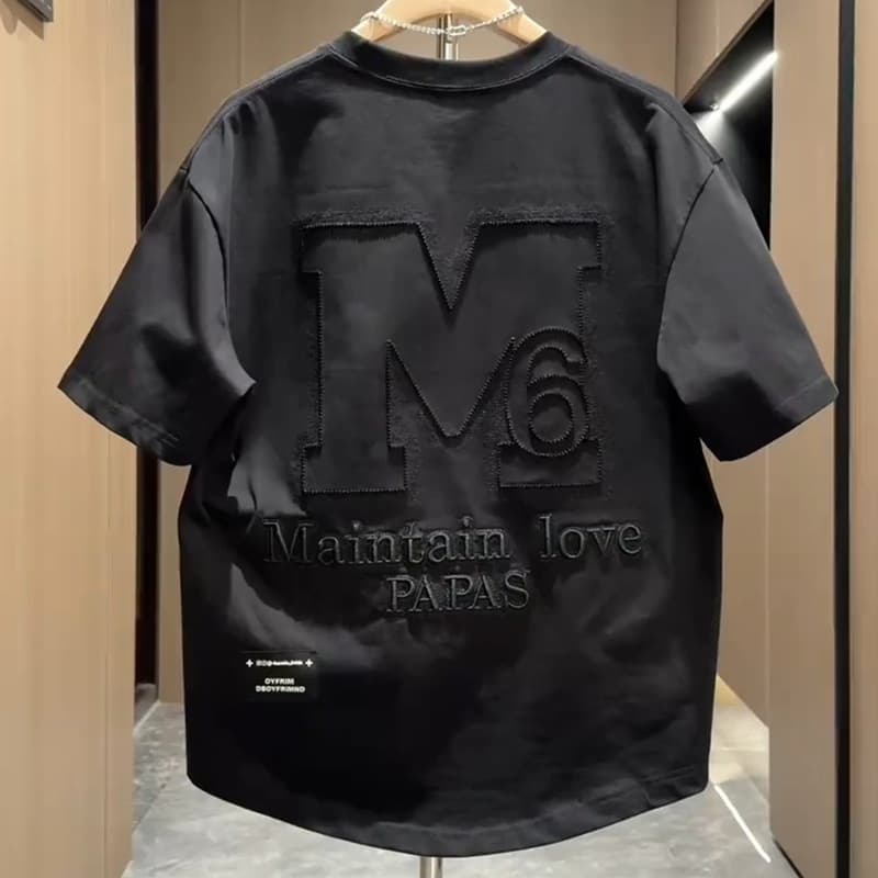 Men's Short Sleeve T-Shirt Edgy Stylish Heavy Embroidery Lettering Trendy Fashionable Casual Top