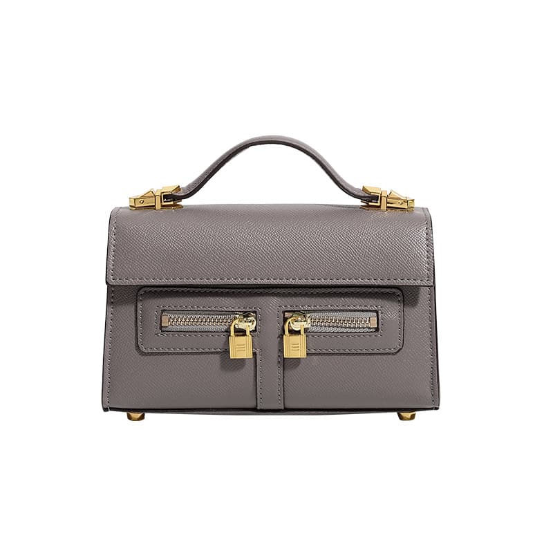 Shoulder Bag 2025 New Style, Dual-Zipper Design, Minimalist And Unique. Kelly Vintage Casual Fashion Crossbody Bag, Elegant Handheld Square Bag.